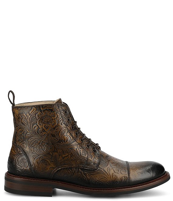TAFT Milano Navy & Atlas Gold Floral Brocade Boots, Rare!! Size 10 (43) The Jack boot in Eden main image 2