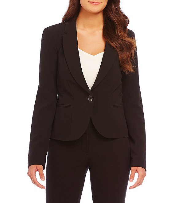 Color:Black - Image 1 - Long-Sleeve Suiting Blazer