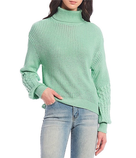 Takara Turtleneck Long Sleeve Pull-On Jacquard Sweater | Dillard's