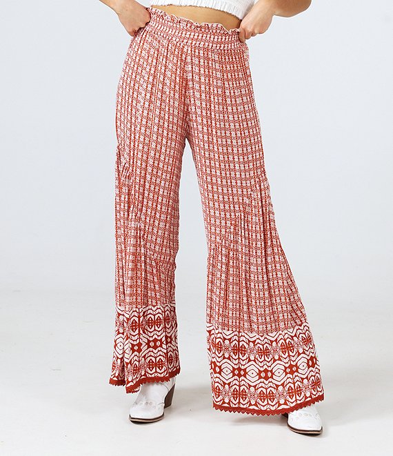 Talisman Rayon Crepe Coordinating Wide Leg Costa Pants | Dillard's