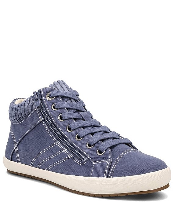 Color:Indigo Distressed - Image 1 - Startup High Top Vintage Lace-Up Sneakers