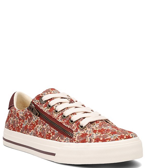 Color:Fall Floral Multi - Image 1 - Z-Soul Floral Canvas Zip Oxford Sneakers