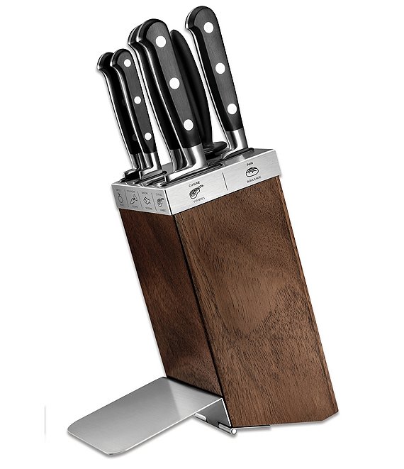 Color:Black - Image 1 - Maestro Ideal Kitchen Knife Series Nitrox® Steel 7-Piece Block Set