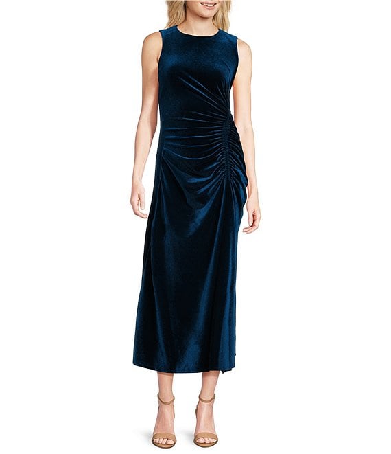 Taylor fashion sleeveless blue/black textured dress 8