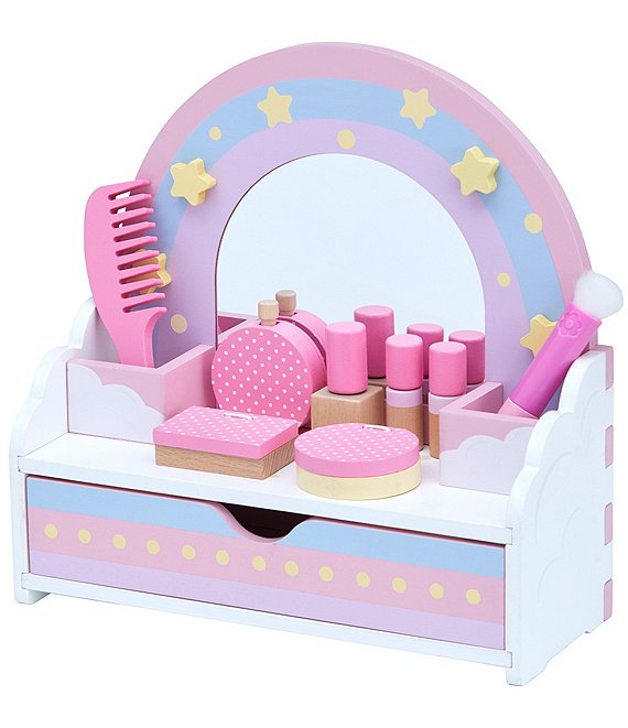 Color:Pink Multi - Image 1 - Little Dreamer Tabletop Vanity & 9-Piece Accessory Set