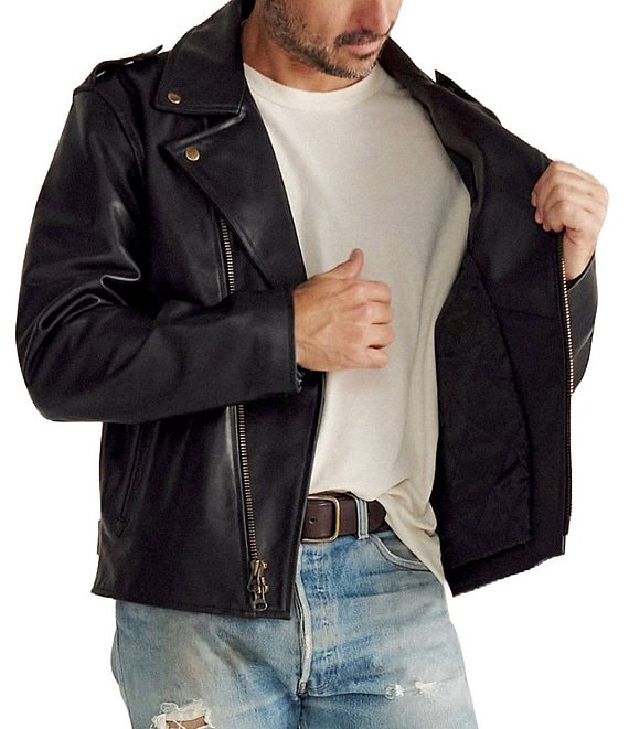 Tecovas Men's Leather Biker Jacket