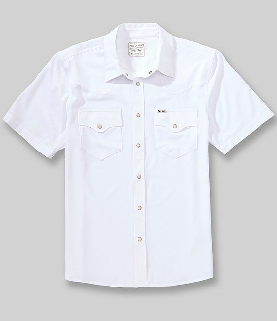 Tecovas Men's Performance Short Sleeve Western Pearl Snap Shirt
