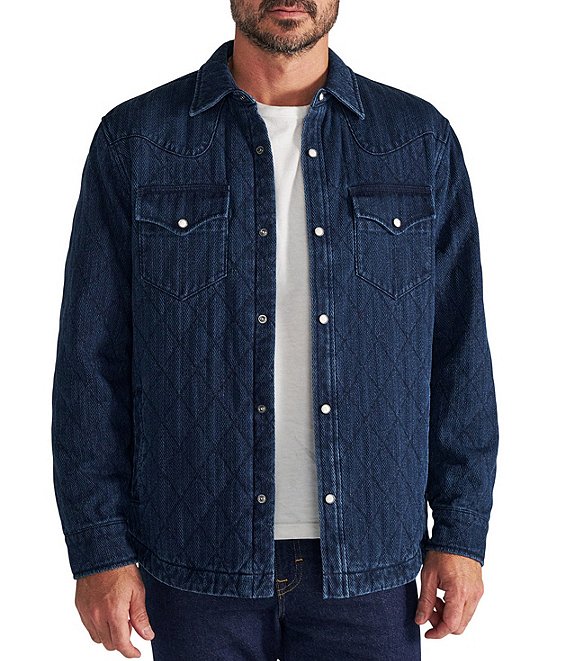 Tecovas Quilted Herringbone Shacket Indigo Jacket