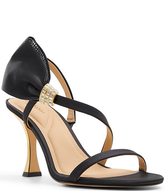 Ted baker shops black satin bow detail heeled sandals