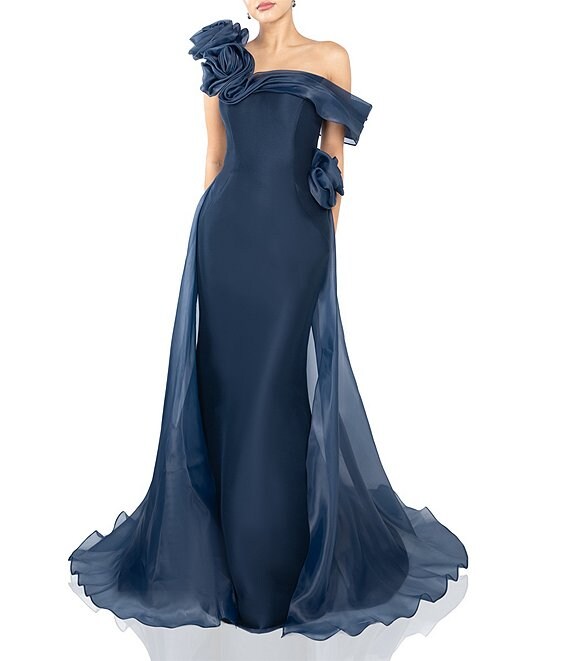 burlington long evening dresses Mikado Draped Bodice Gown – Amsale