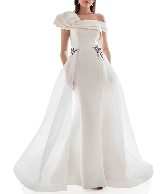 Terani Couture One Shoulder Sleeveless Beaded Waist Ball Gown | Dillard's