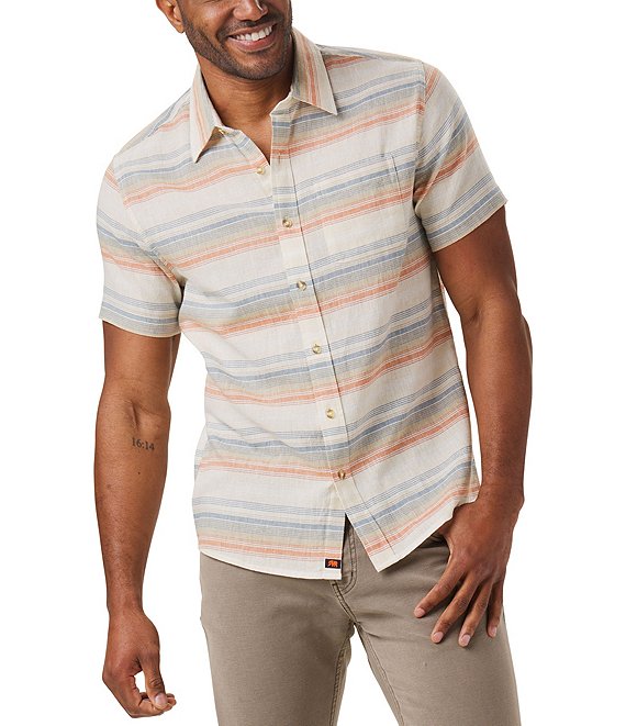 The Normal Brand Freshwater Stripe Short-Sleeve Woven Shirt | Dillard\'s