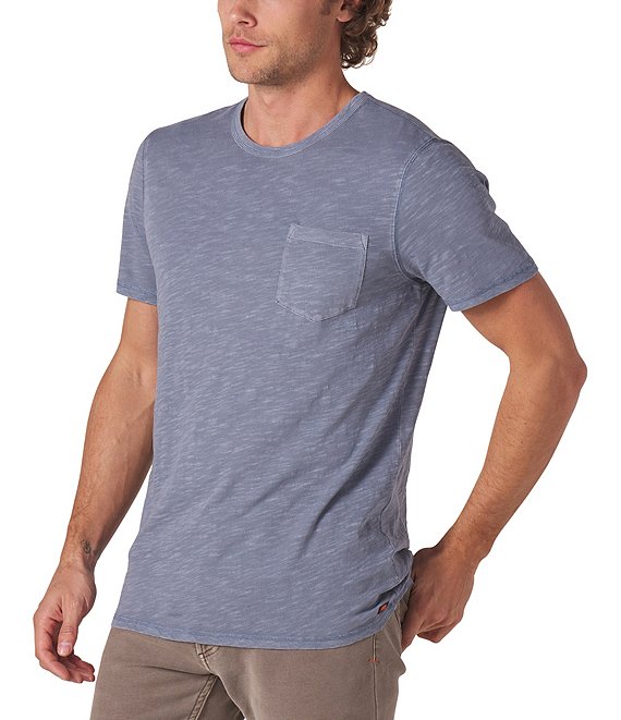 Color:Light Indigo - Image 1 - Slub Pocket Short-Sleeve T-Shirt