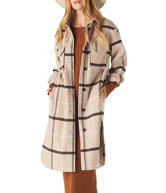 The Normal Brand Toni Plaid Button Front Duster Jacket