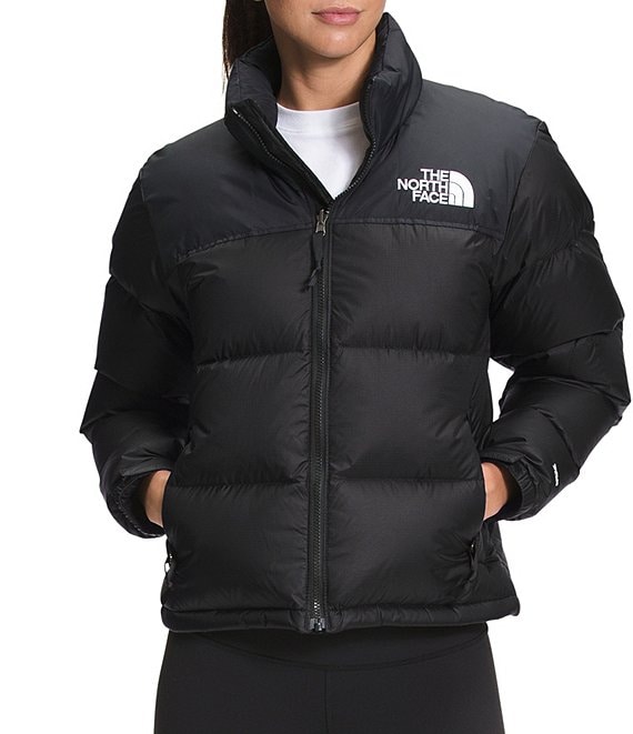 Color:TNF Black - Image 1 - 1996 Retro Nuptse Stand Collar Removable Hood Long Sleeve Down Puffer Jacket
