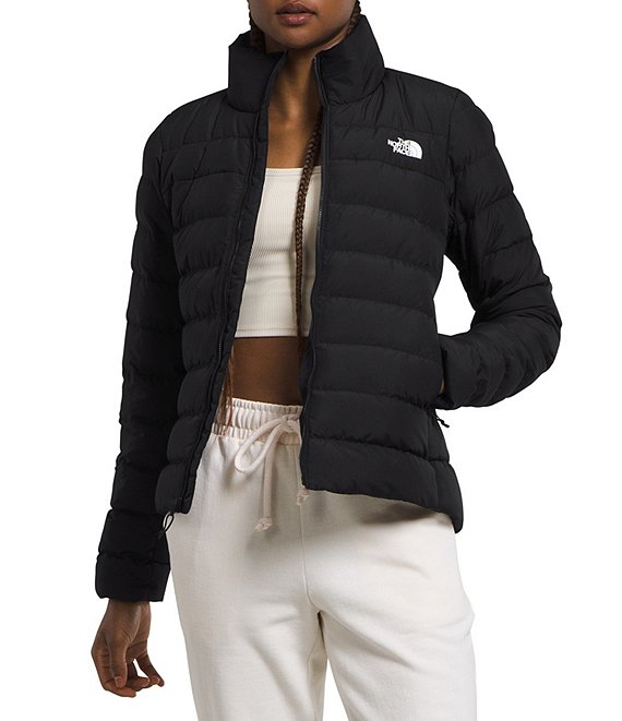 The North Face Aconcagua 3 Stand Collar Zip Front Puffer Down Jacket, TNF Black-NPF - Image 1