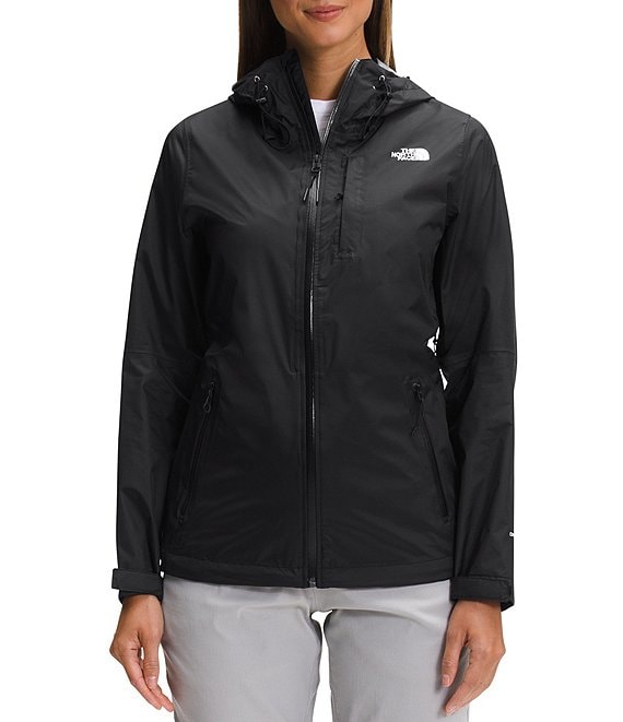 Color:TNF Black - Image 1 - Alta Vista DryVent™ Water Repellent Recycled Nylon Long Sleeve Packable Hooded Jacket