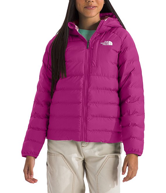 The North Face Girls Reversible Perrito Hooded Jacket Deep Mulberry L