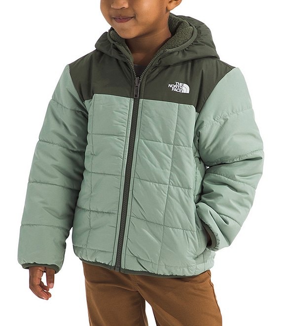 The North Face Little Kids Reversible Shasta Full Zip Hooded Jacket, Slate Moss/New Taupe Green - Image 1