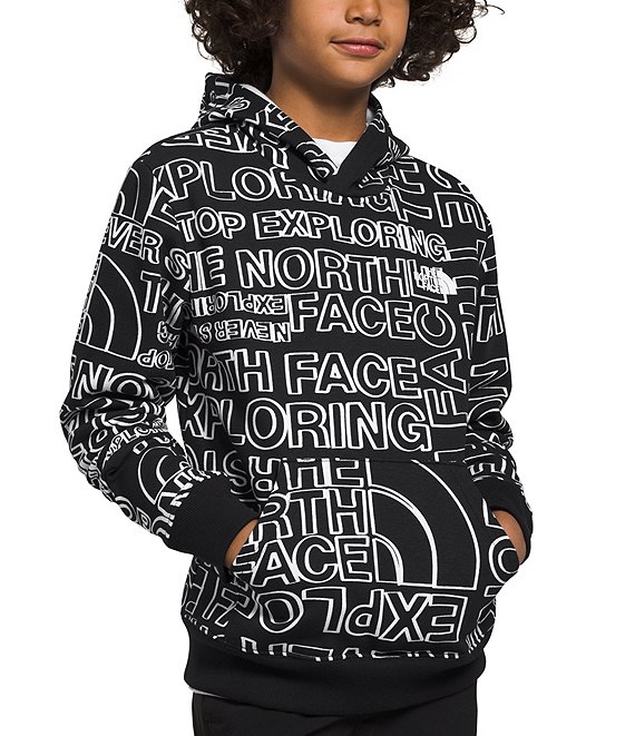 Color:TNF Black/TNF Marker Logo Print - Image 1 - Little/Big Boys 5-20 Long Sleeve Logo-Printed Fleece Hoodie