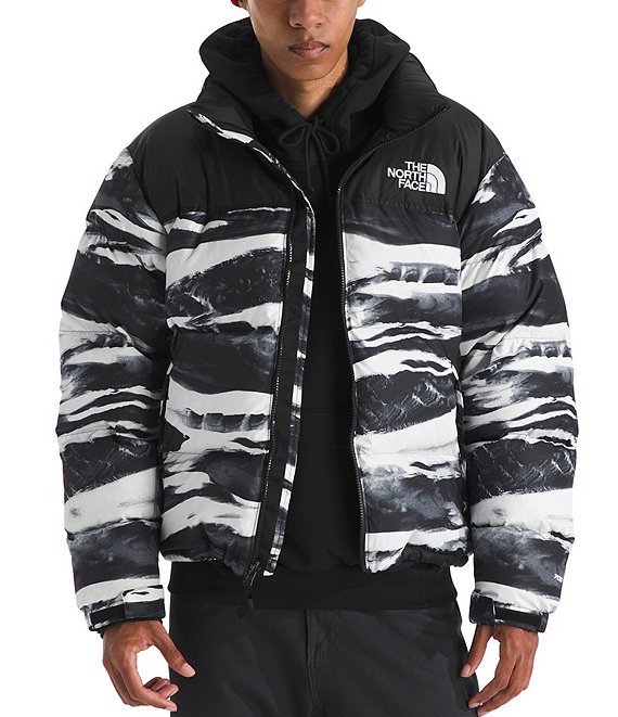 The North Face Long Sleeve 1996 Retro Nuptse Print Jacket, TNF Black Edge of Light Print/TNF Black - Image 1