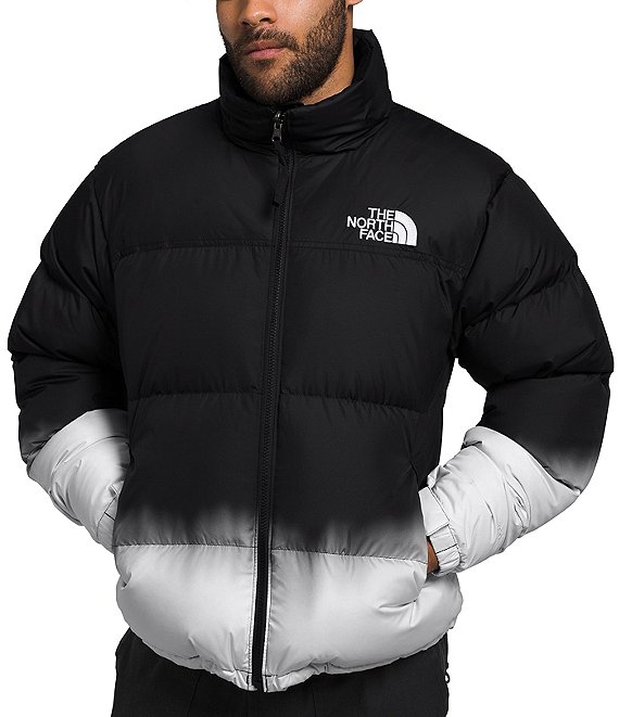 The North Face Long Sleeve Nuptse Dip Dye Snow Ski Hooded Puffer Jacket