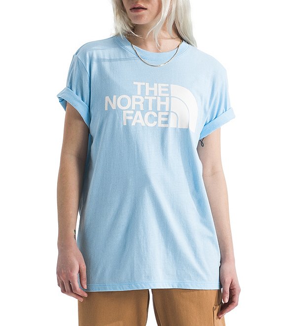 The North Face Half Dome T Shirt Women s Pink Moss TNF White M