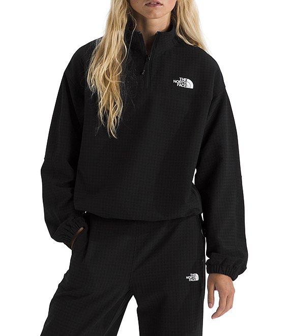 The North Face Tekware FLASHDRY Mock Collar Long Sleeve Drawcord Hem 1/4 Zip Pullover