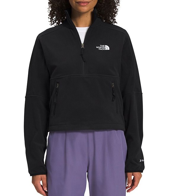 The North Face Jacket 1/4 Zip Polar Fleece Cropped Pullover Black New  DEFECT XS