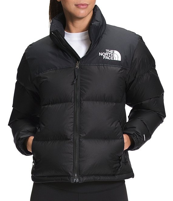 The North Face 1996 Retro Nuptse down puffer jacket in purple and black