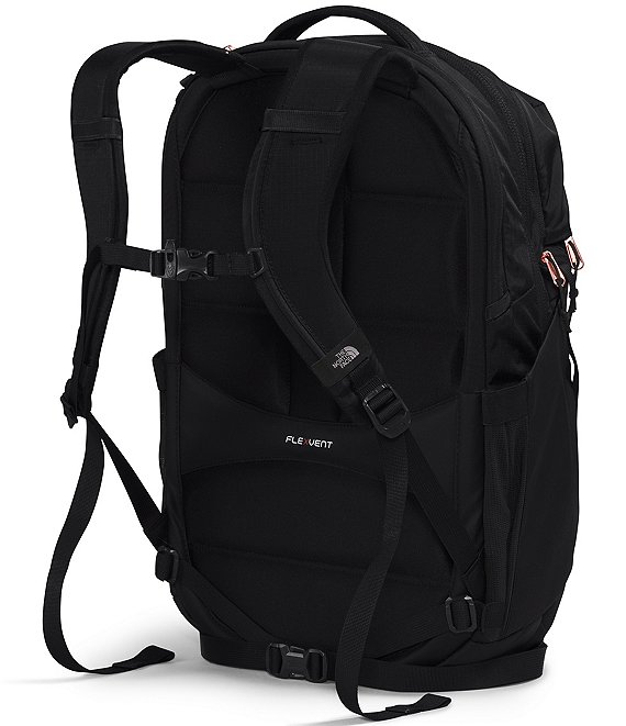 The North Face Women's Surge Luxe Backpack: Black/Burnt Coral