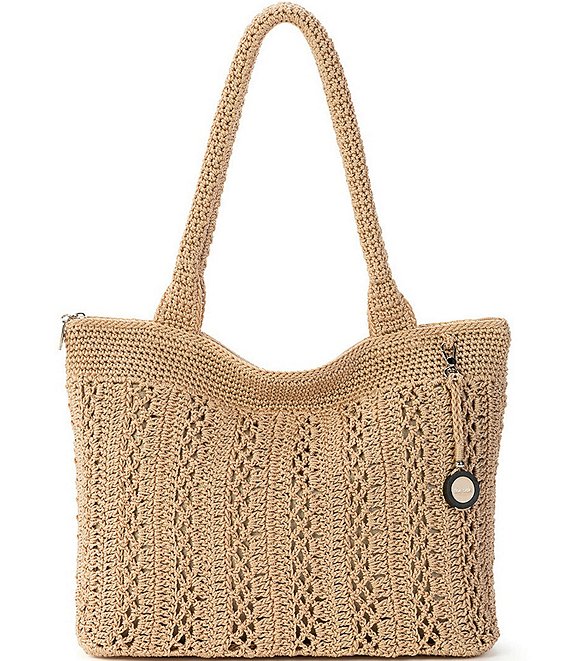 The Sak Iris Large Smartphone Crossbody Bag in Crochet and Faux Leather,  Convertible Wristlet Purse Design, Bamboo Static: Handbags: Amazon.com