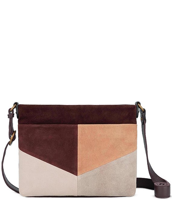 The Sak Melrose Mahagony Suede Colorblock Crossbody Bag