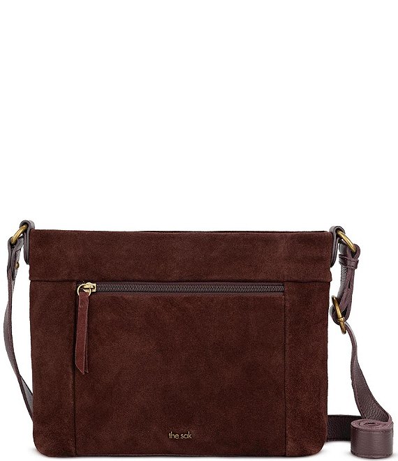 邦楽 SENHA&Co. The Sak Melrose Mahagony Suede Colorblock Crossbody Bag | Dillard's