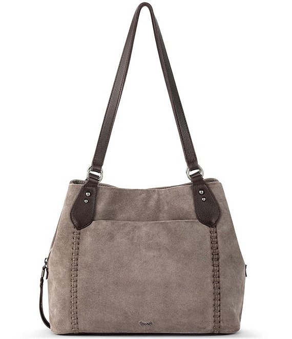 The Sak Melrose Suede Satchel Bag, Mushroom Suede - Image 1