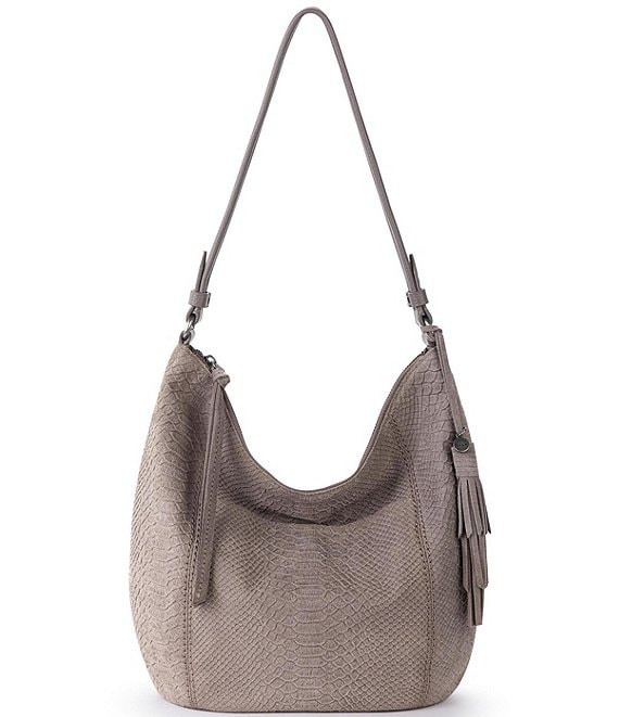 The Sak Sequoia Croco Suede Slouchy Hobo Bag