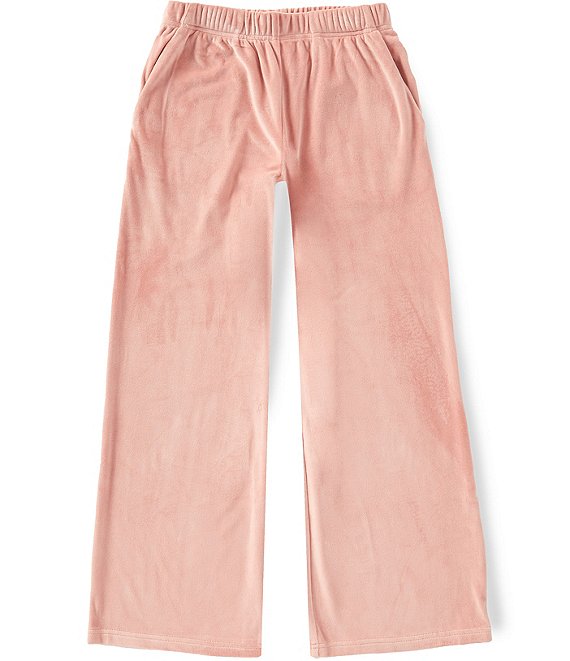 Theme NYC Big Girls Ash Stretch Velour Wide Leg Pant
