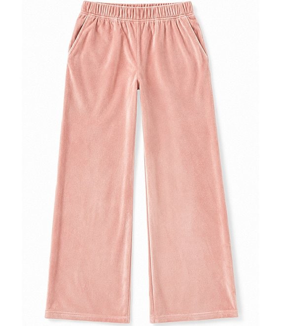 Theme NYC Big Girls Ash Stretch Velour Wide Leg Pants