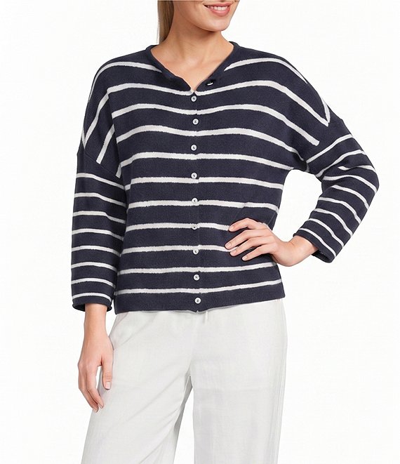Things Between Piper Stripe Button Front Cardigan