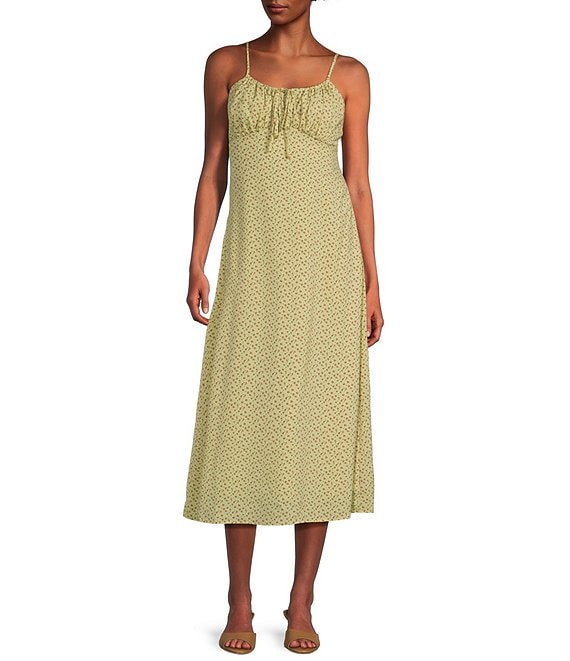 Things Between Sleeveless Floral Midi Dress, Butter - Image 1