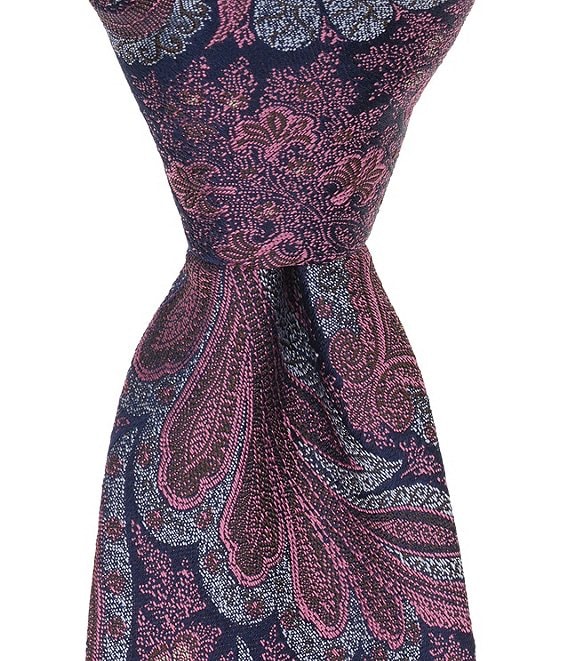 Thomas Pink Crescent Paisley Traditional Silk Tie