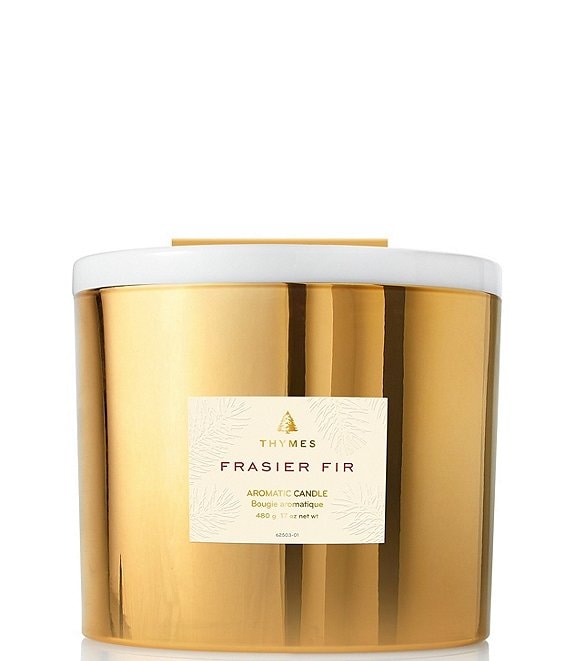 Thymes Frasier Fir Gold 3-Wick Candle, 17 oz.