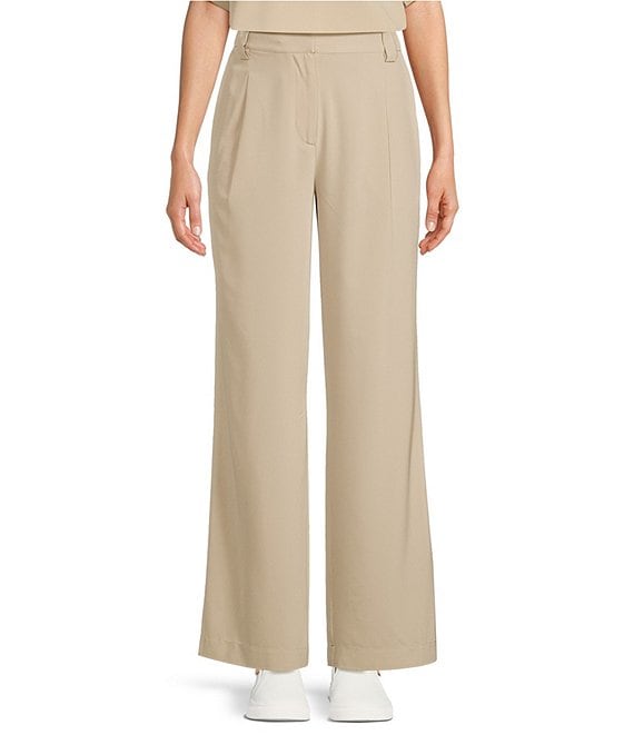 TILLEY Woven Pocketed Wide-Leg Trouser Pants | Dillard's