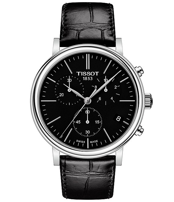 Tissot Men's Carson Black Leather Strap Watch