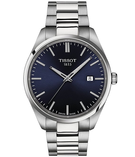 Tissot Men's Classic Collection Pr 100 Blue Dial Stainless Steel Bracelet  Watch