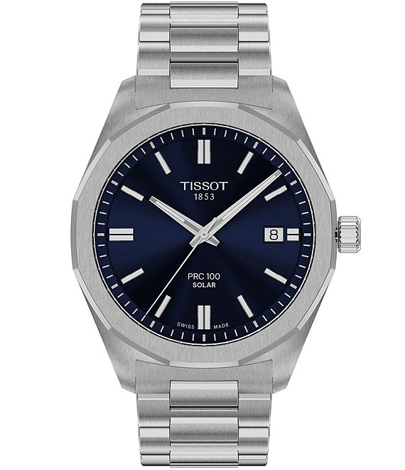 高質で安価 Quartz Solar 100 PRC Men's Tissot Analog Steel Stainless 時計