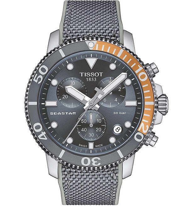 Tissot Men's Seastar 1000 Quartz Chronograph Grey Strap Watch
