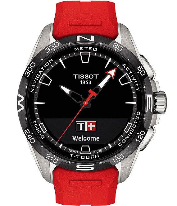 Color:Red - Image 1 - T-Touch Connect Red Strap Solar Watch