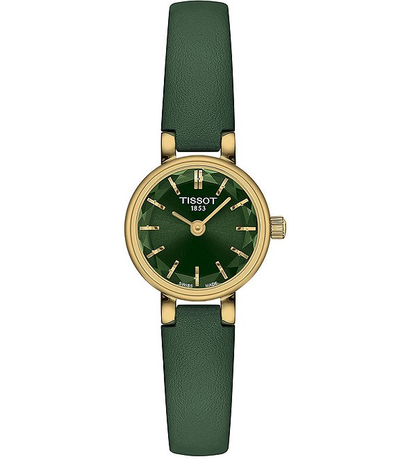 Tissot Women s Lovely Quartz Analog Green Leather Strap Watch