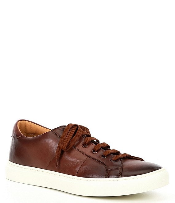 Buy Brown Striped Lace Up Leather Sneakers For Men by Rapawalk Online at  Aza Fashions.